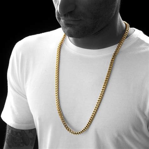 mens steel box chain necklace|14k gold box chain necklace.